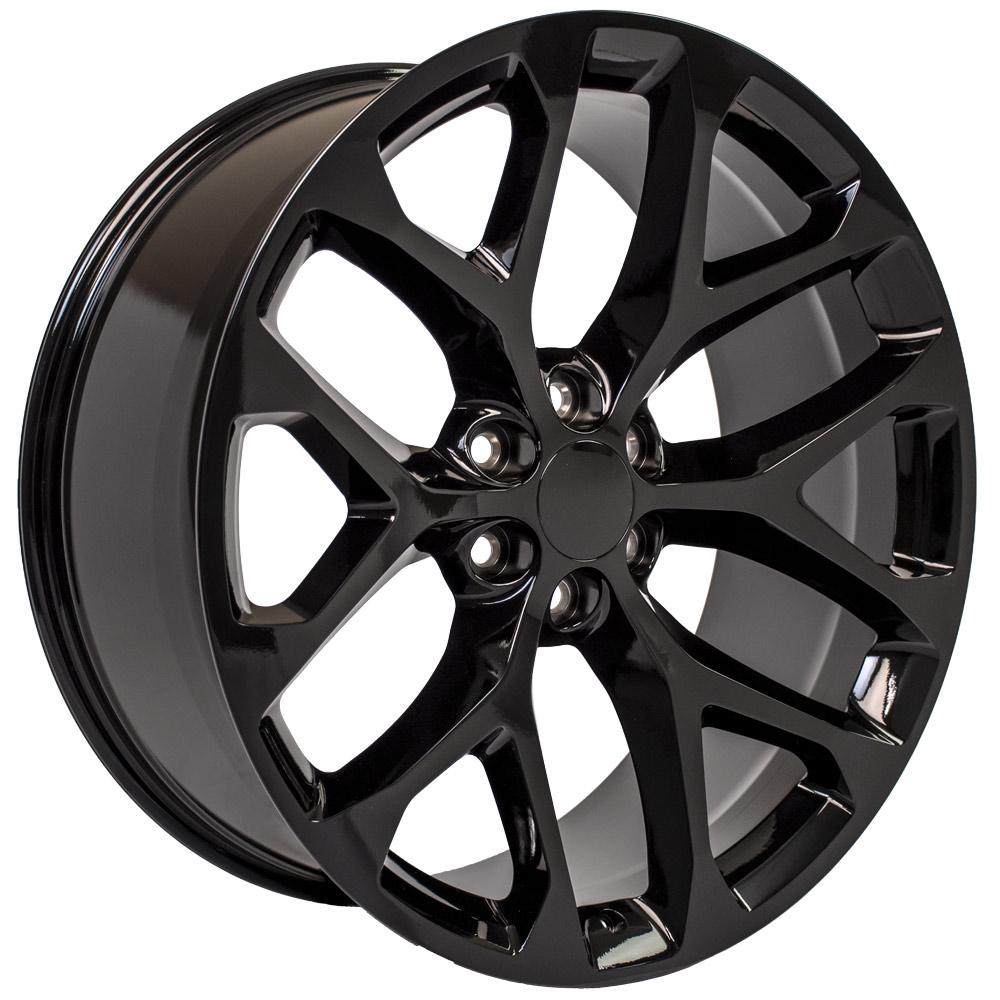 24" Replica Wheel CV98B Fits Chevy Silverado 24x10 Gloss Black Wheel