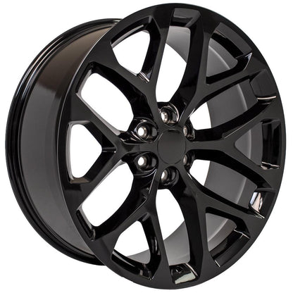 24" Replica Wheel CV98B Fits Chevy Silverado 24x10 Gloss Black Wheel