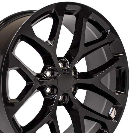 24" Replica Wheel CV98B Fits Chevy Silverado 24x10 Gloss Black Wheel