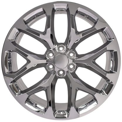 24" Replica Wheel CV98B Fits Chevy Silverado 24x10 Chrome Wheel