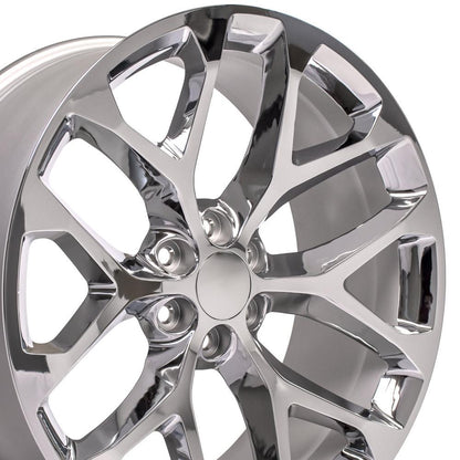24" Replica Wheel CV98B Fits Chevy Silverado 24x10 Chrome Wheel