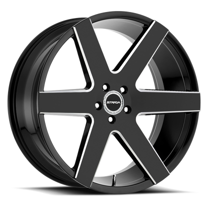 STRADA S60 CODA 22X9.5 28MM 5X150 GLOSS BLACK MILLED | S60255028GBML