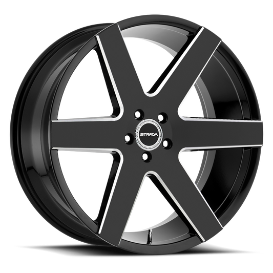 STRADA S60 CODA 24X10 28MM 5X150 GLOSS BLACK MILLED | S60455028GBML