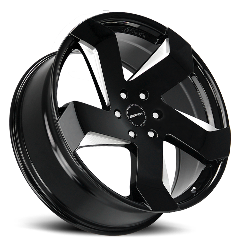 STRADA S65 COLTELLO 20X8.5 40MM 5X112 GLOSS BLACK MILLED | S65051235GBML