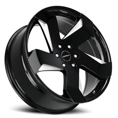 STRADA S65 COLTELLO 20X8.5 40MM 5X112 GLOSS BLACK MILLED | S65051235GBML