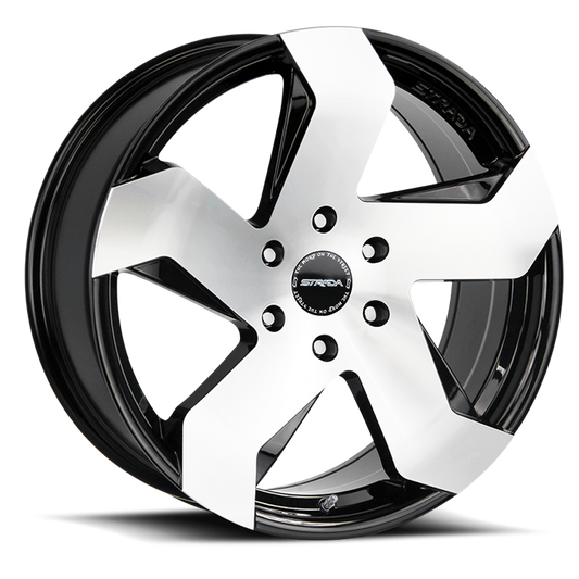 STRADA S65 COLTELLO 20X8.5 35MM 5X114.3 GLOSS BLACK MACHINED | S65051435GBM