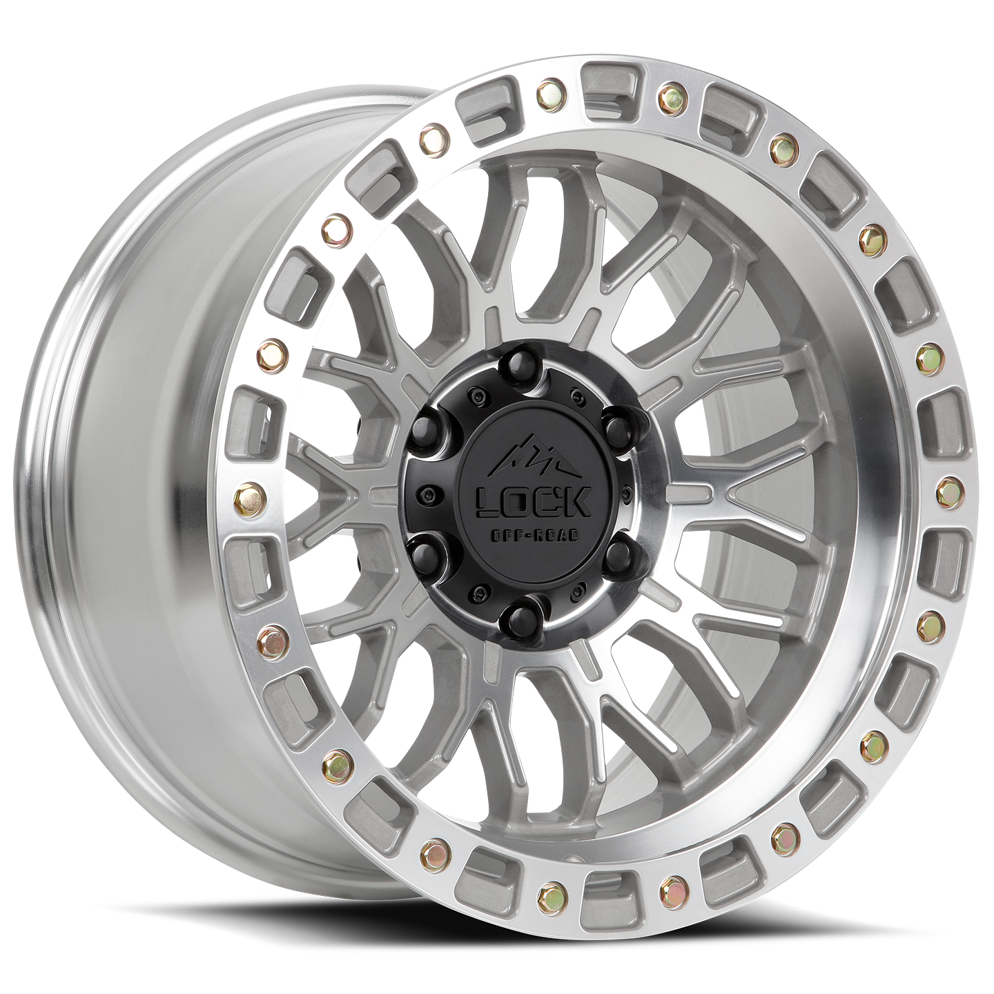 LOCK OFFROAD COMBAT 17X9 1 6X139.7 MACHINE WITH CLEAR COAT