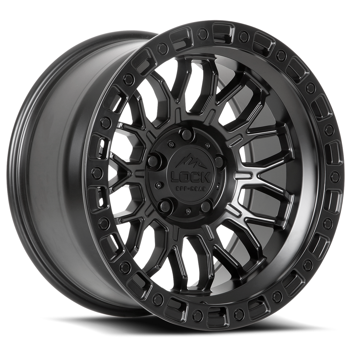 LOCK OFFROAD COMBAT 17X9 1 5X127 MATTE BLACK W MATTE BLACK RING