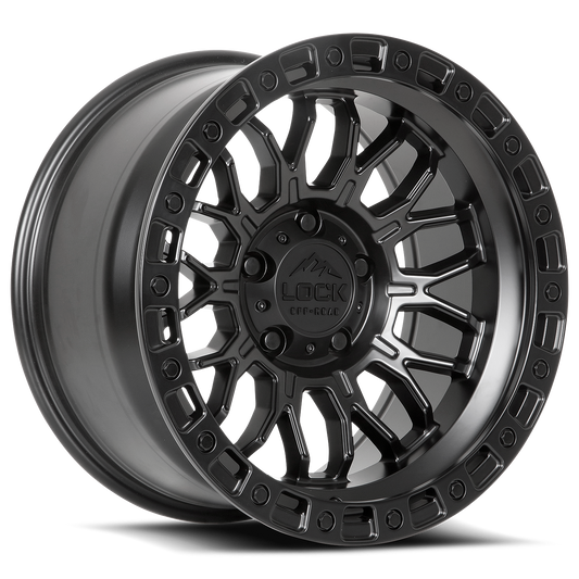 LOCK OFFROAD COMBAT 17X9 1 6X135 MATTE BLACK W MATTE BLACK RING