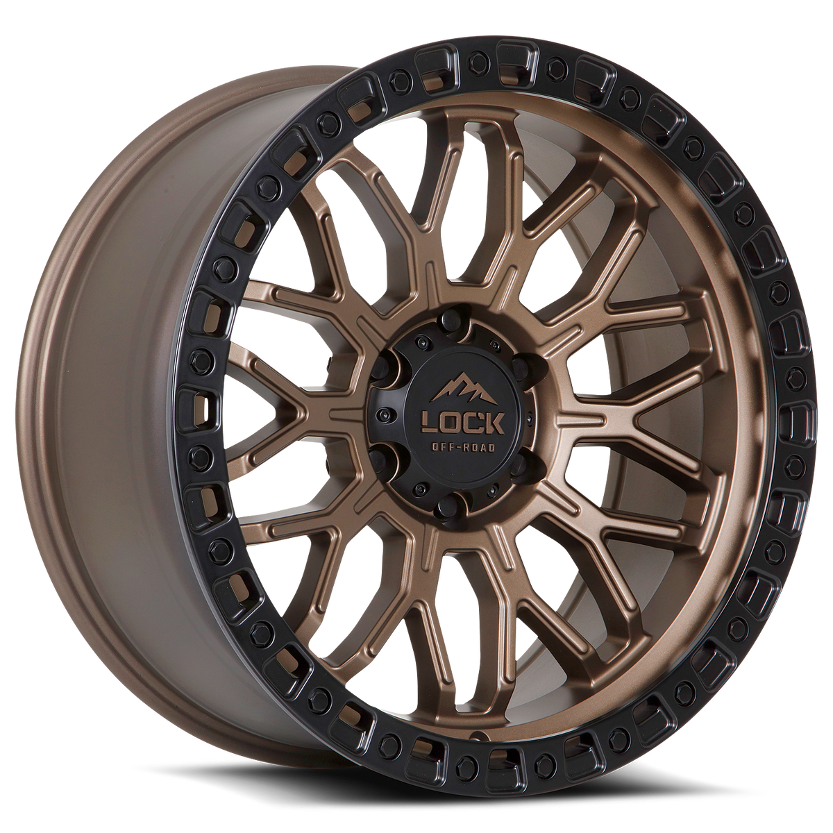 LOCK OFFROAD COMBAT 17X9 12 6X135 MATTE BRONZE W MATTE BLACK RING