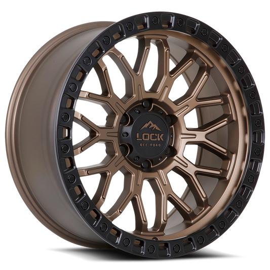 LOCK OFFROAD COMBAT 17X9 12 6X135 MATTE BRONZE W MATTE BLACK RING