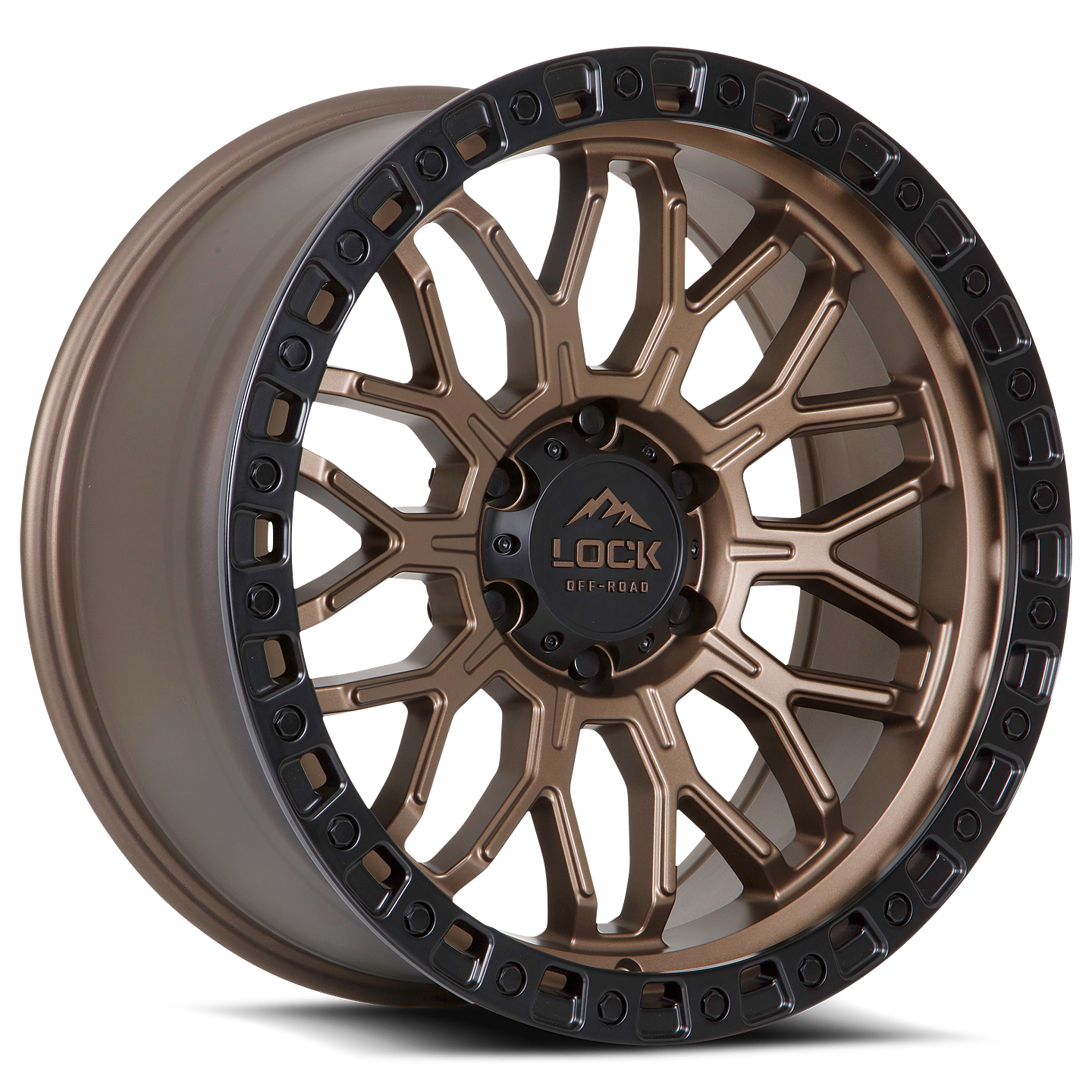LOCK OFFROAD COMBAT 20X9 0 5X127 MATTE BRONZE W MATTE BLACK RING