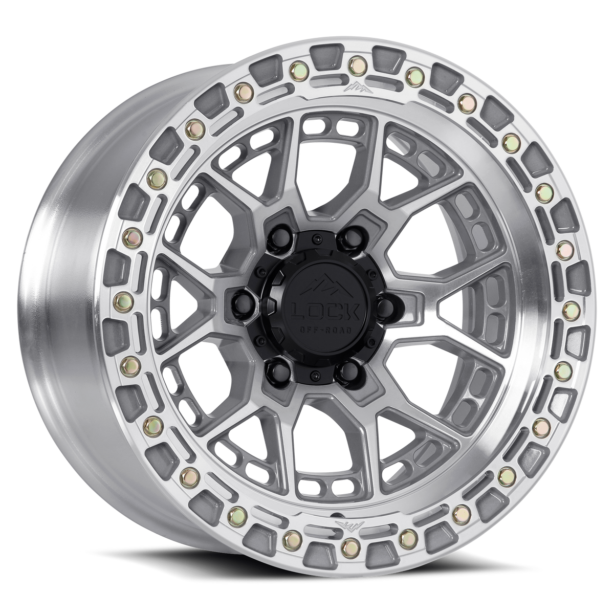 LOCK OFFROAD COMMANDO 17X9 0 6X135 MACHINE WITH CLEAR COAT