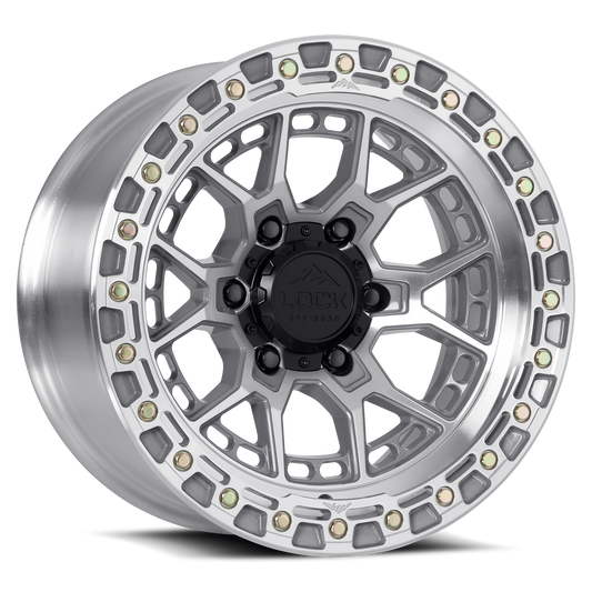 LOCK OFFROAD COMMANDO 17X9 0 6X135 MACHINE WITH CLEAR COAT
