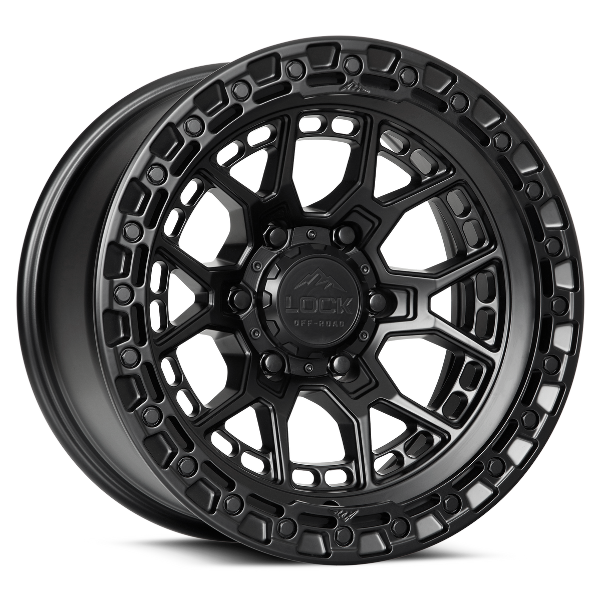 LOCK OFFROAD COMMANDO 17X9 0 5X127 MATTE BLACK W MATTE BLACK RING