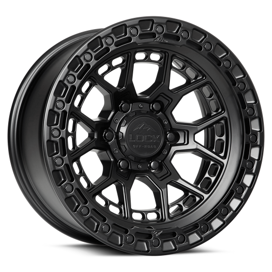 LOCK OFFROAD COMMANDO 20X9 0 6X135 MATTE BLACK W GLOSS BLACK RING