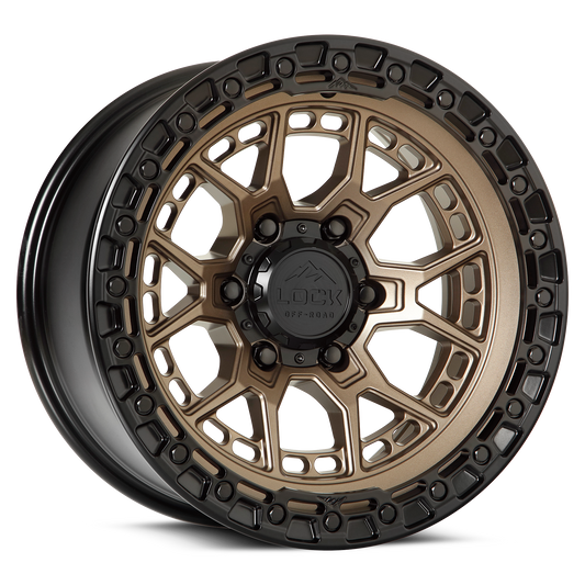 LOCK OFFROAD COMMANDO 17X9 0 5X127 MATTE BRONZE W MATTE BLACK RING