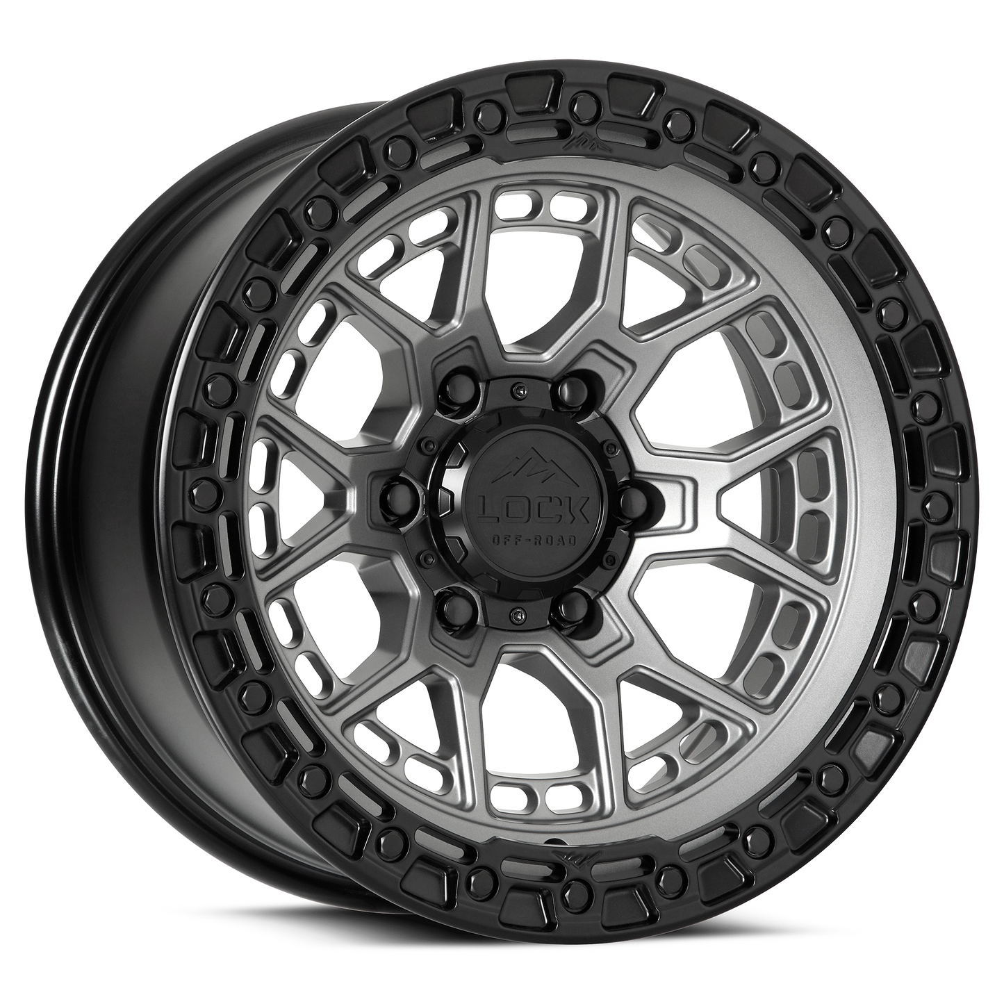 LOCK OFFROAD COMMANDO 17X9 12 6X139.7 MATTE GREY W MATTE BLACK RING