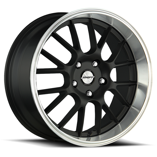 SHIFT H28 CRANK 17X7.5 30MM 4X100/4X114.3 BLACK POLISHED LIP | H28740030BP