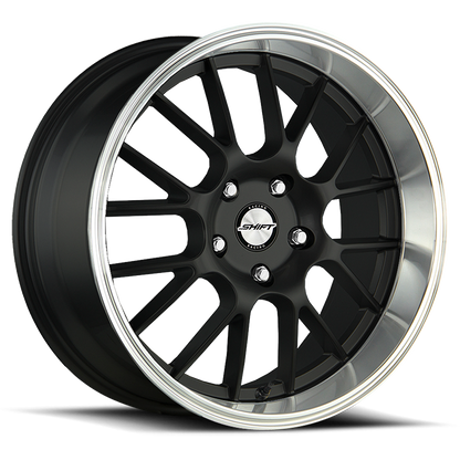 SHIFT H28 CRANK 18X8.5 30MM 4X100/4X114.3 BLACK POLISHED LIP | H28840030BP