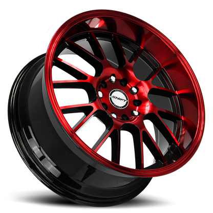 SHIFT H28 CRANK 18X8.5 30MM 5X100/5X114.3 GLOSS BLACK CANDY RED MACHINE | H28850030GBMR