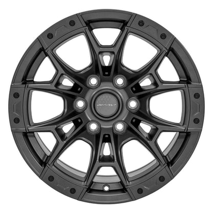 DEFIANT DF04 17x9 6x135mm +12et in Dark Matte Charcoal