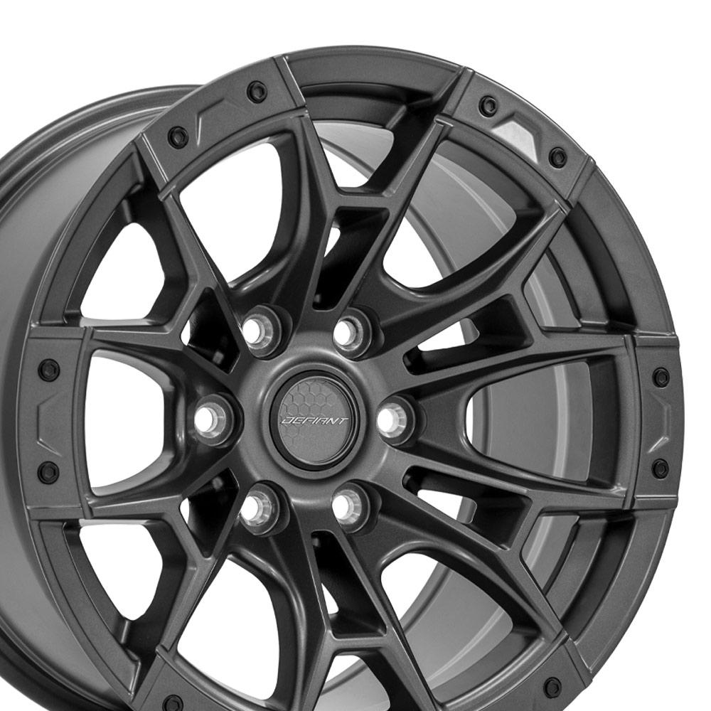 DEFIANT DF04 17x9 6x135mm +12et in Dark Matte Charcoal