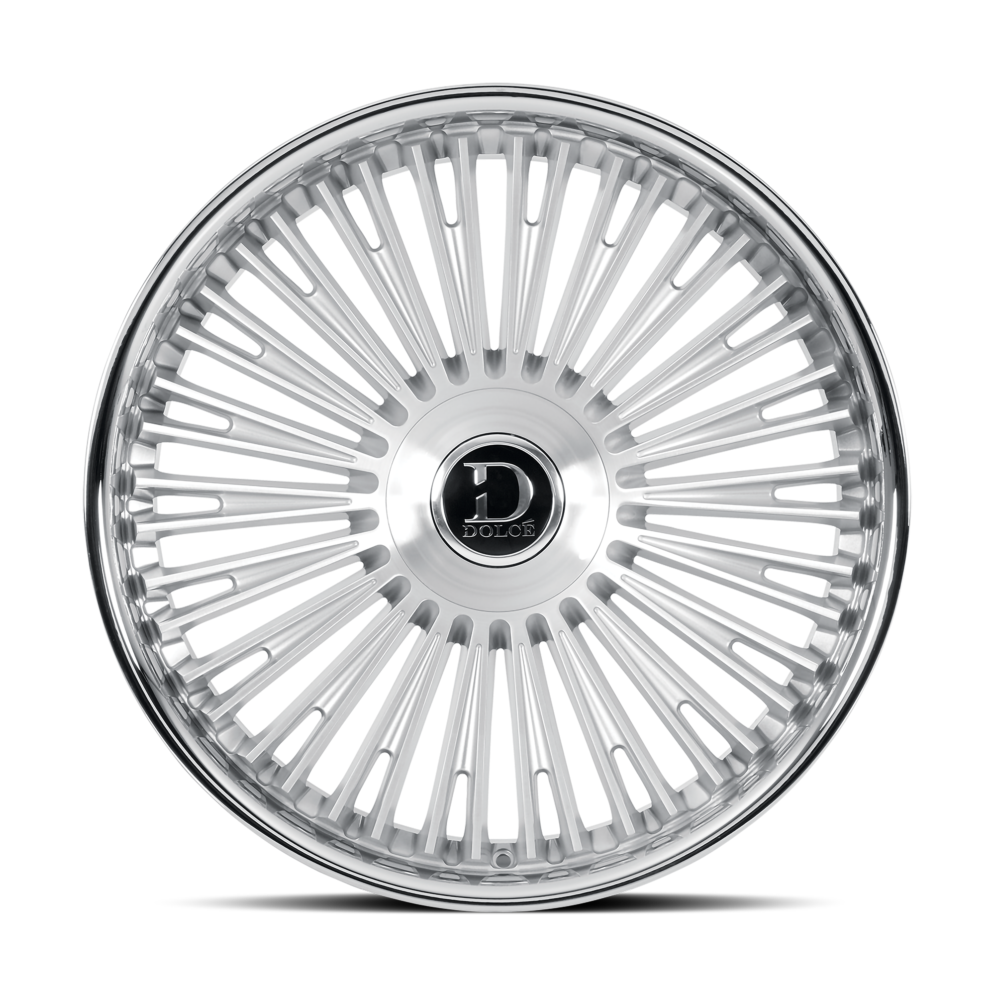 DOLCE LUXURY RAZZO 22X9.5 35 6X135/139.7 GLOSSY SLIVER BRUSH FACE STAI ...