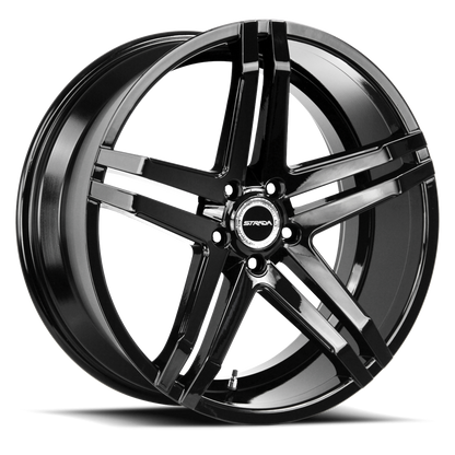 STRADA S40 DOMANI 22X8.5 15MM 5X115 ALL GLOSS BLACK | S40251515GB