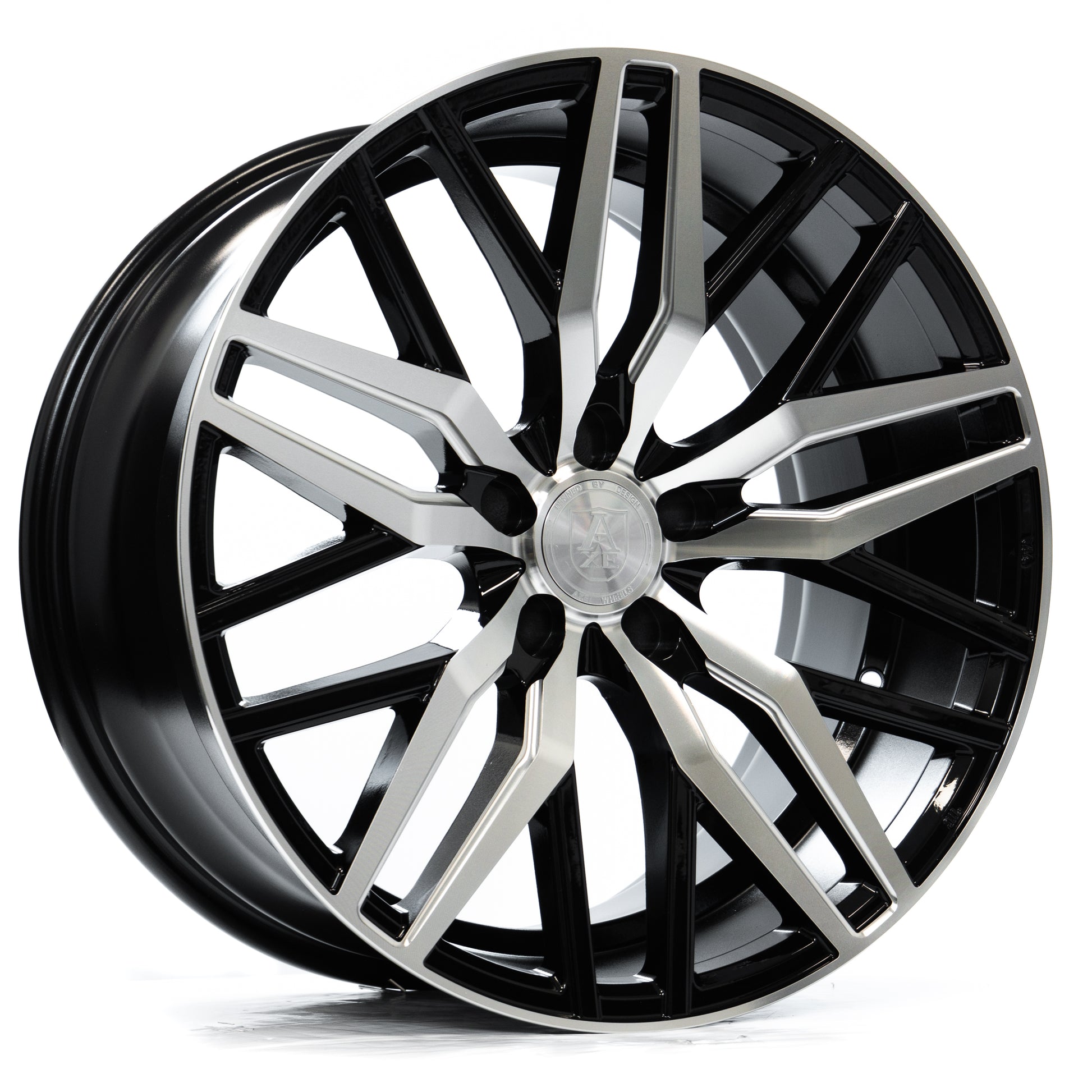 AXE EX30 19x8.5 35 5x112 BLACK AND POLISHED FACE