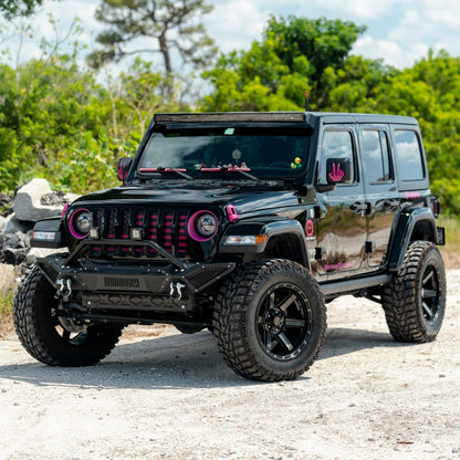 SET OF 4 WHEEL & TIRE PACKAGE | 4Play 4P63 22x10 -18 5x127/5x139.7 Gloss Black | 35x12.50R22 SureTrac Wide Climber R/T I