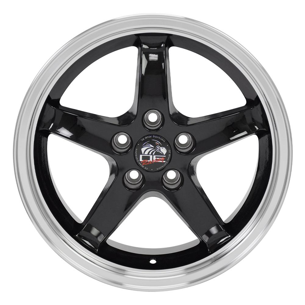 17" Replica Wheel FR04 Fits Ford Mustang Cobra 17x9 Black Wheel