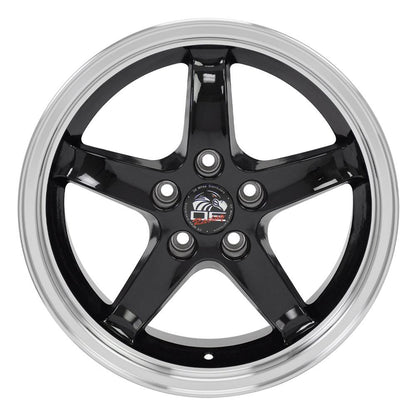 17" Replica Wheel FR04 Fits Ford Mustang Cobra 17x9 Black Wheel