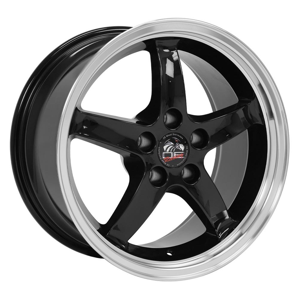 17" Replica Wheel FR04 Fits Ford Mustang Cobra 17x9 Black Wheel