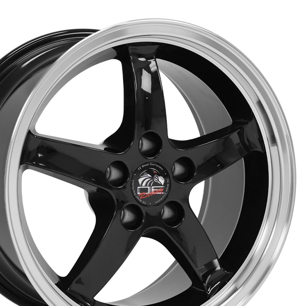 17" Replica Wheel FR04 Fits Ford Mustang Cobra 17x9 Black Wheel