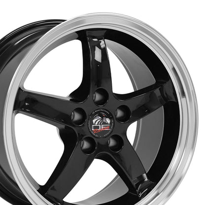 17" Replica Wheel FR04 Fits Ford Mustang Cobra 17x9 Black Wheel