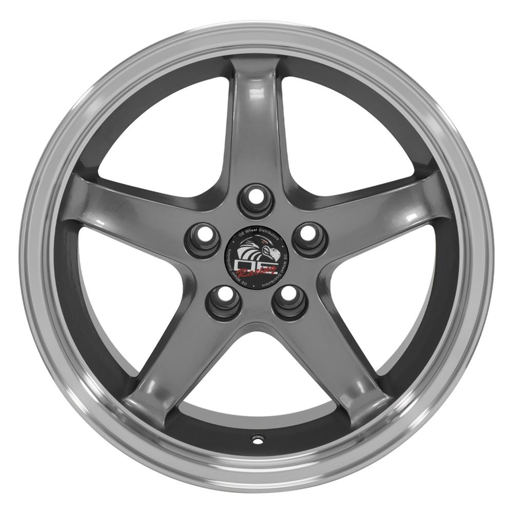 17" Replica Wheel FR04 Fits Ford Mustang Cobra 17x9 Gunmetal Wheel