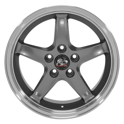 17" Replica Wheel FR04 Fits Ford Mustang Cobra 17x9 Gunmetal Wheel