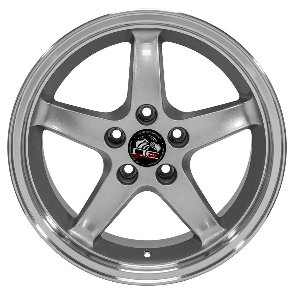 17" Replica Wheel FR04 Fits Ford Mustang Cobra 17x9 Silver Wheel