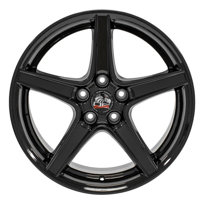 18" Replica Wheel FR06B Fits Ford Mustang Saleen 18x9 Black Wheel