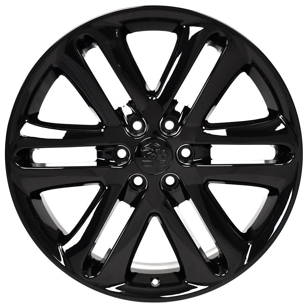 22" Replica Wheel FR76 Fits Ford F150 22x9 Gloss Black Wheel