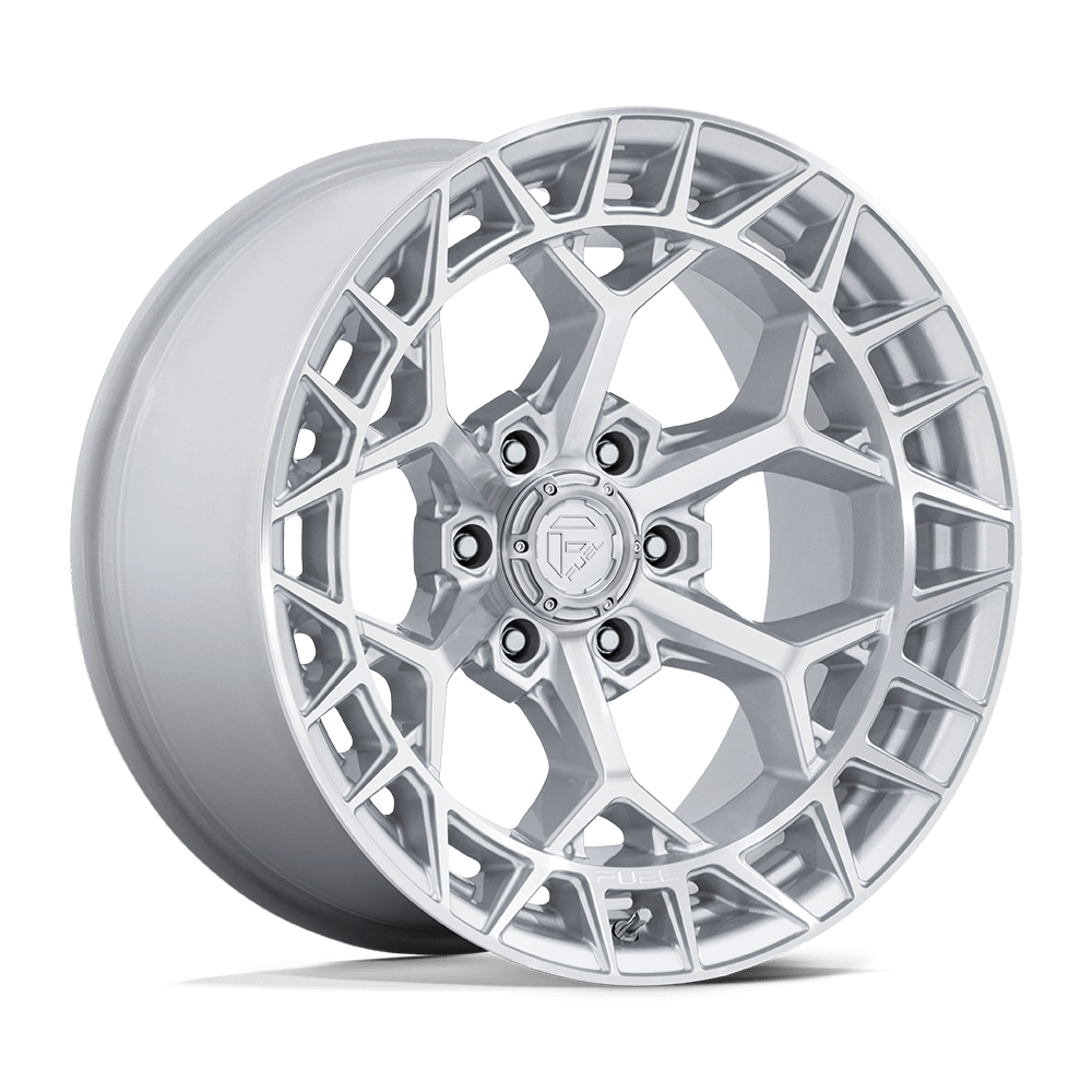 FUEL 1PC FC873 CHARGER 22x12 -44 6x139.7 GLOSS SILVER W/ MACHINED FACE