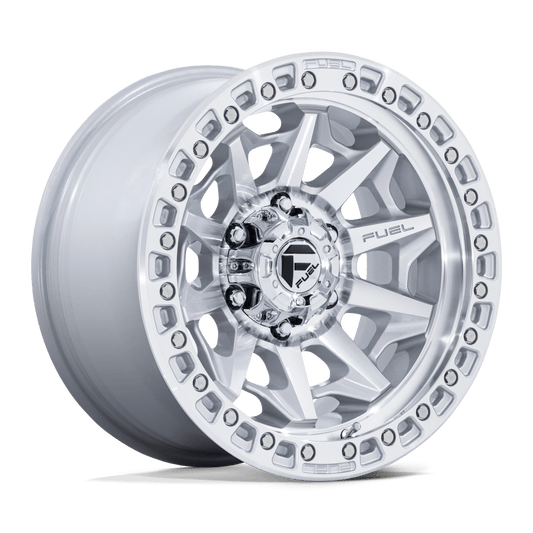 FUEL 1PC D883 COVERT 17X9 1 6X139.7 SILVER W/ MACHINED FACE