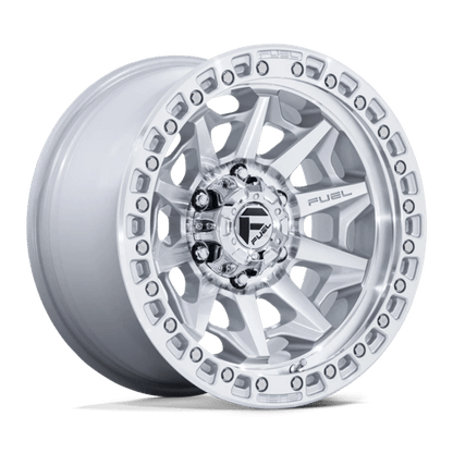 FUEL 1PC D883 COVERT 17X9 1 5X127 SILVER W/ MACHINED FACE