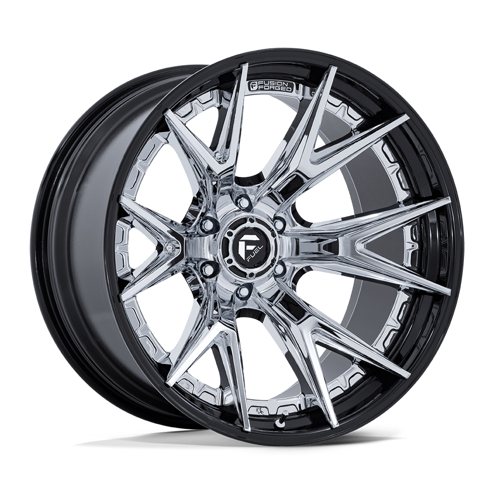 Fuel 1Pc FC402 CATALYST - 20x9 20mm 6x139.7 CHROME W/ GLOSS BLACK LIP Wheel | FC402PB20906820