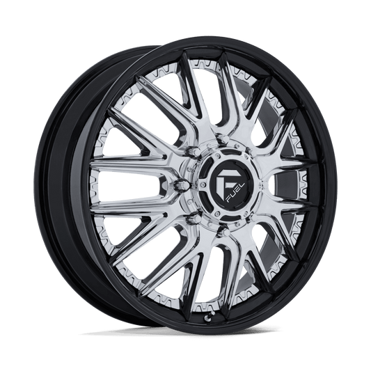 Fuel 1Pc D407 CATALYST DUALLY - 24x8.25 105mm 8x210 CHROME W/ GLOSS BLACK LIP Wheel | D407248293