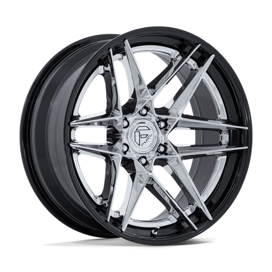 Fuel 1Pc FC408 FLIGHT - 22x9.5 20mm 6x139.7 CHROME W/ GLOSS BLACK LIP Wheel | FC408PB22956820