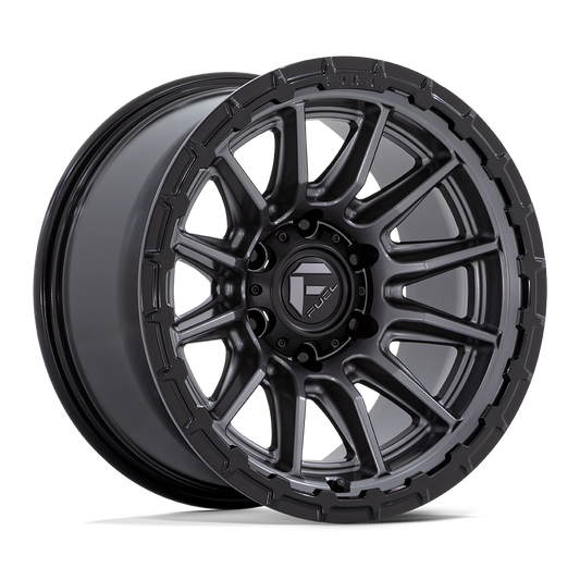 FUEL 1PC FC866 PISTON 22x10 -18 6x139.7 MATTE GUNMETAL GLOSS BLACK LIP