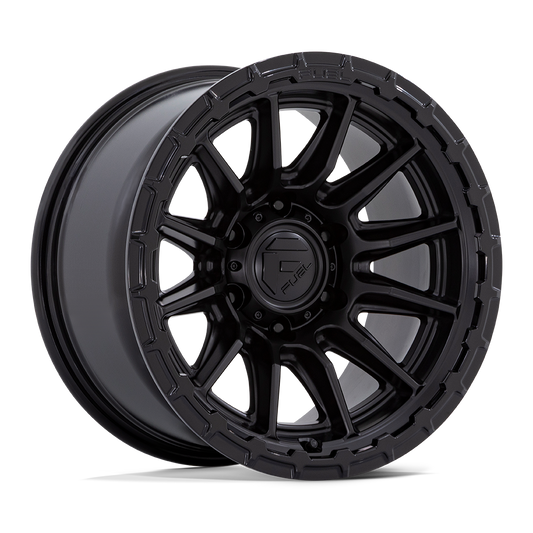 FUEL 1PC FC866 PISTON 17X8.5 25 5X114.3 BLACKOUT W/ GLOSS BLACK LIP