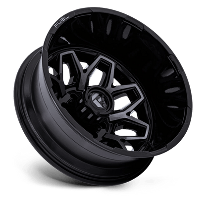 FUEL 1PC D875 FLUX DUALLY 20X8.25 -227 8X170 GLOSS BLACK BRUSH FC GRAY DDDT
